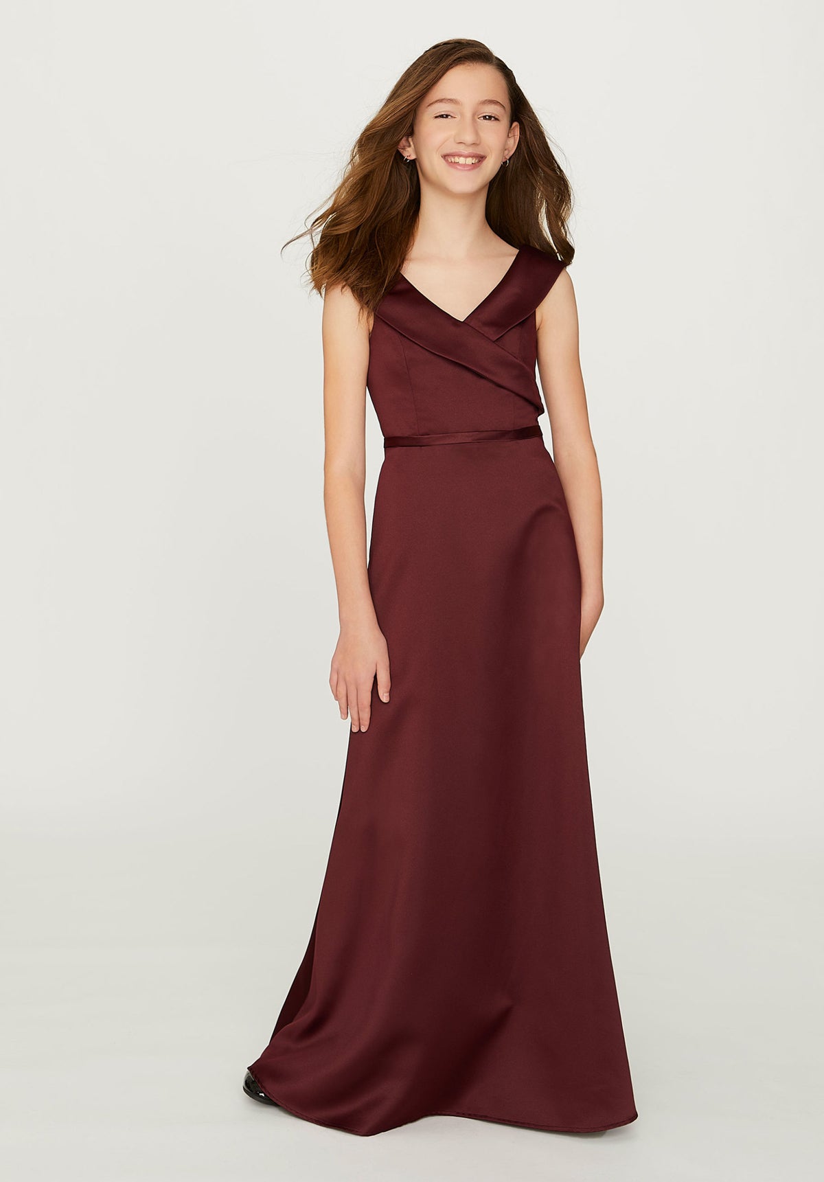 Junior burgundy 2024 bridesmaid dress