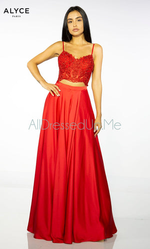 Alyce Paris - 60777 - All Dressed Up, Prom/Party Dress - 000 - Dresses Two Piece Cut Out Sweetheart Halter Low Back High Neck Print Beaded Chiffon Jersey Fitted Sexy Satin Lace Jeweled Sparkle Shimmer Sleeveless Stunning Gorgeous Modest See Through Transparent Glitter Special Occasions Event Chattanooga Hixson Shops Boutiques Tennessee TN Georgia GA MSRP Lowest Prices Sale Discount