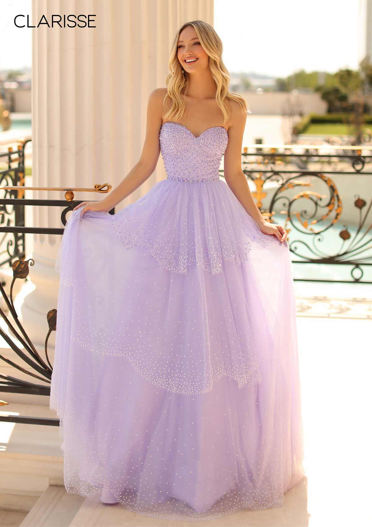 Clarisse - 810595 - All Dressed Up, Prom/Party Dress - 00 - Dresses Two Piece Cut Out Sweetheart Halter Low Back High Neck Print Beaded Chiffon Jersey Fitted Sexy Satin Lace Jeweled Sparkle Shimmer Sleeveless Stunning Gorgeous Modest See Through Transparent Glitter Special Occasions Event Chattanooga Hixson Shops Boutiques Tennessee TN Georgia GA MSRP Lowest Prices Sale Discount