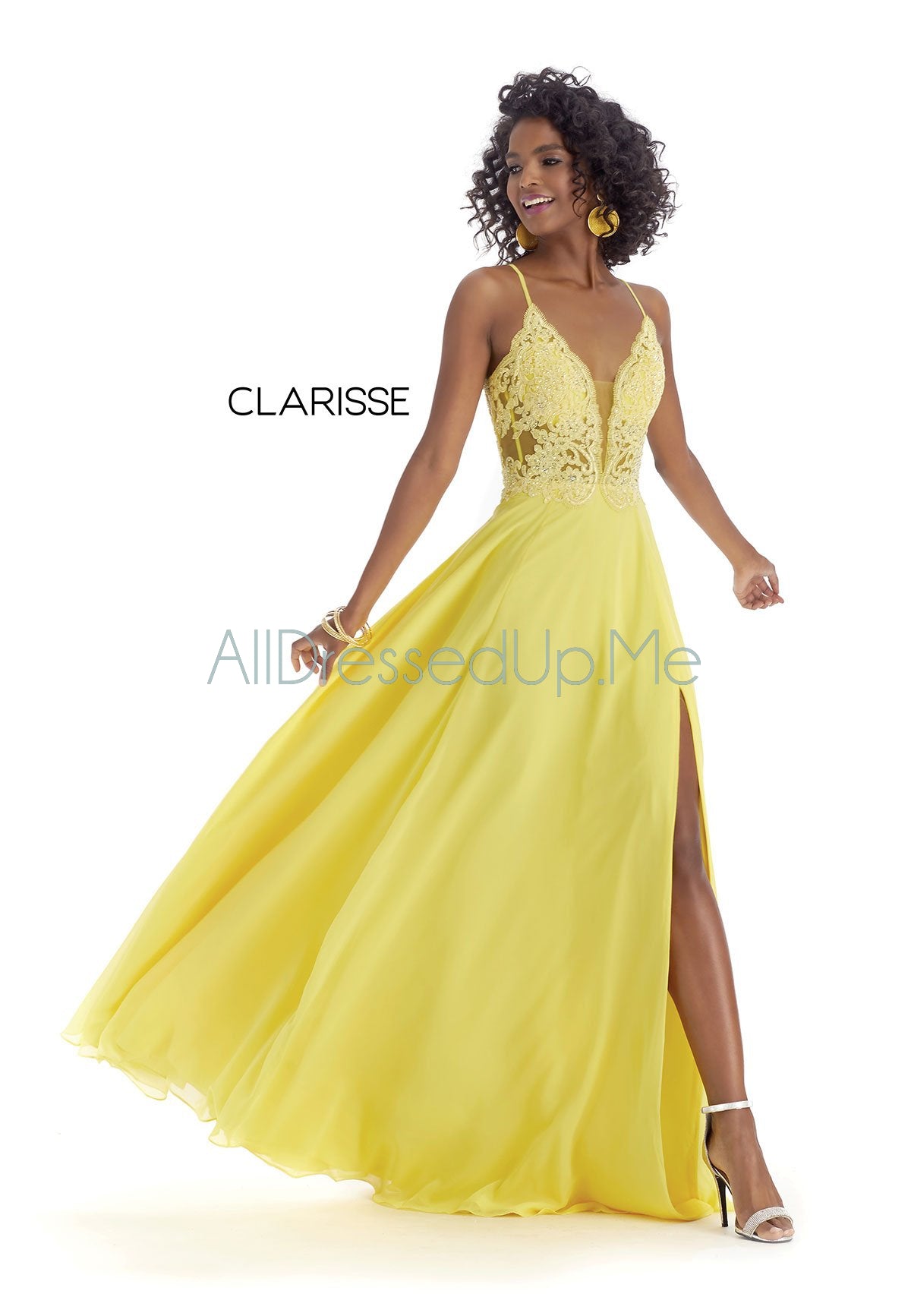 Canary yellow hot sale prom dress