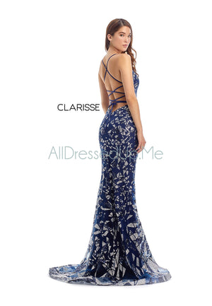 Clarisse - 8240 - All Dressed Up, Prom/Party Dress - - Dresses Two Piece Cut Out Sweetheart Halter Low Back High Neck Print Beaded Chiffon Jersey Fitted Sexy Satin Lace Jeweled Sparkle Shimmer Sleeveless Stunning Gorgeous Modest See Through Transparent Glitter Special Occasions Event Chattanooga Hixson Shops Boutiques Tennessee TN Georgia GA MSRP Lowest Prices Sale Discount