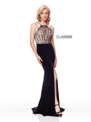 Clarisse - 3723 - All Dressed Up, Prom/Party Dress - 0 - Dresses Two Piece Cut Out Sweetheart Halter Low Back High Neck Print Beaded Chiffon Jersey Fitted Sexy Satin Lace Jeweled Sparkle Shimmer Sleeveless Stunning Gorgeous Modest See Through Transparent Glitter Special Occasions Event Chattanooga Hixson Shops Boutiques Tennessee TN Georgia GA MSRP Lowest Prices Sale Discount