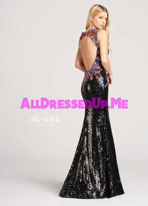 Ellie Wilde - EW118026 - All Dressed Up, Prom Dress - - Dresses Two Piece Cut Out Sweetheart Halter Low Back High Neck Print Beaded Chiffon Jersey Fitted Sexy Satin Lace Jeweled Sparkle Shimmer Sleeveless Stunning Gorgeous Modest See Through Transparent Glitter Special Occasions Event Chattanooga Hixson Shops Boutiques Tennessee TN Georgia GA MSRP Lowest Prices Sale Discount