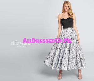 Ellie Wilde - EW21730 - All Dressed Up, Prom Dress - - Dresses Two Piece Cut Out Sweetheart Halter Low Back High Neck Print Beaded Chiffon Jersey Fitted Sexy Satin Lace Jeweled Sparkle Shimmer Sleeveless Stunning Gorgeous Modest See Through Transparent Glitter Special Occasions Event Chattanooga Hixson Shops Boutiques Tennessee TN Georgia GA MSRP Lowest Prices Sale Discount