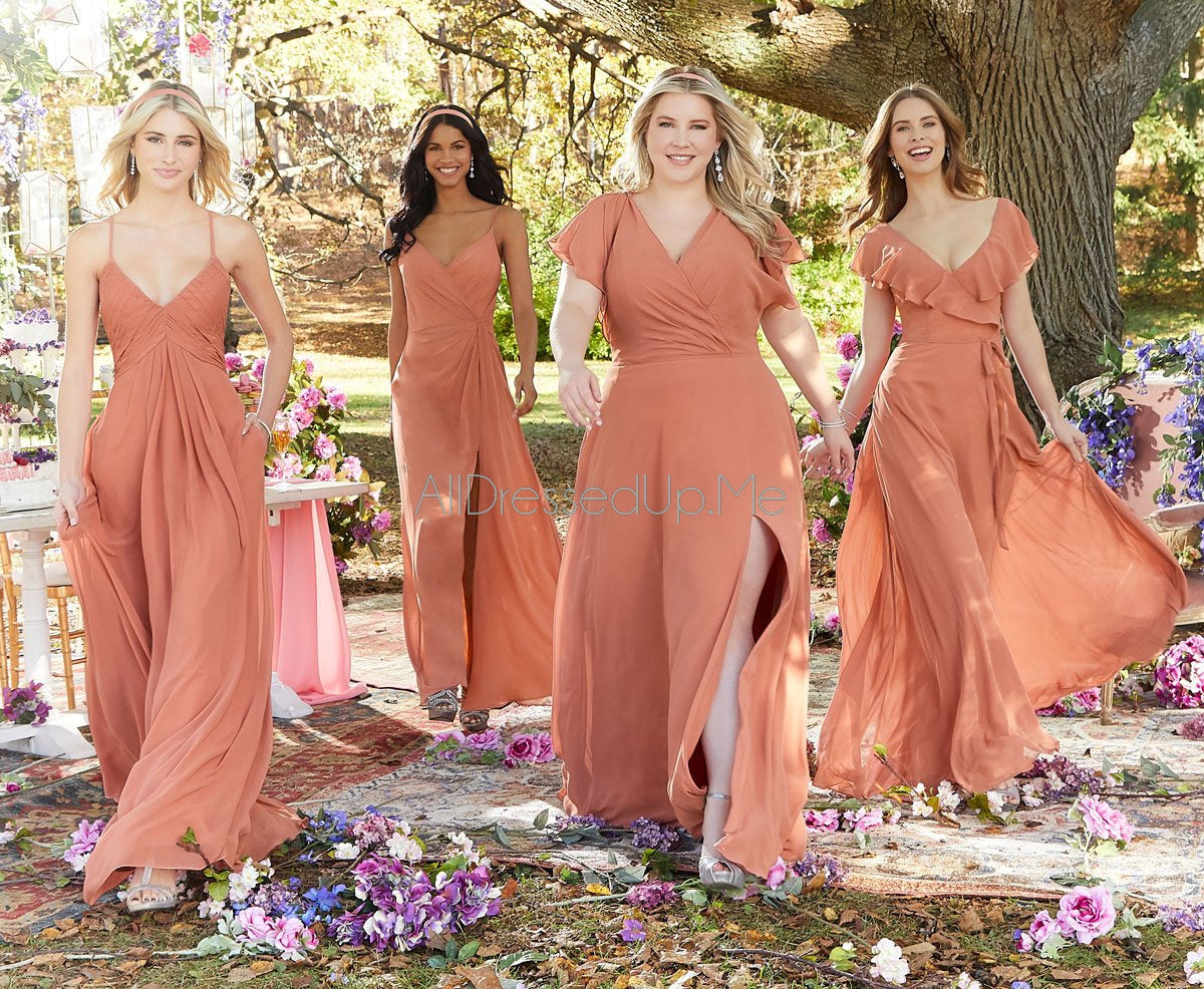 Peach and rose gold bridesmaid dresses best sale